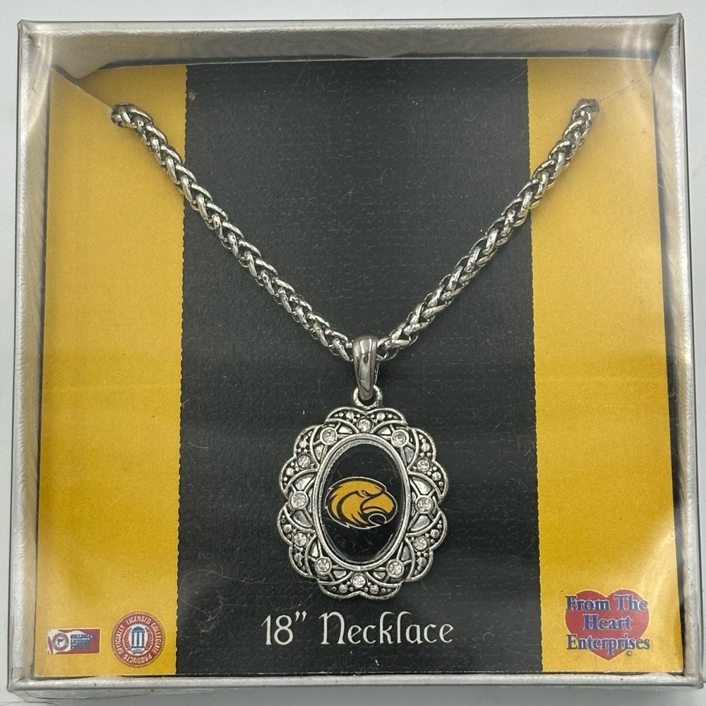 University of Southern Mississippi Miss Golden Eagles Frame Necklace